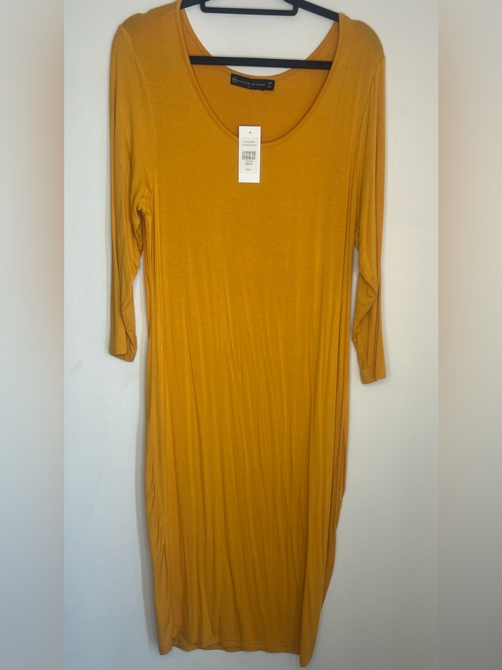 Fashion to Figure Mustard Long Sleeve Maxi Dress